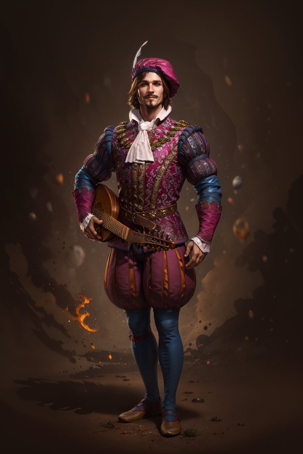 07440-1822060723-masterpiece best quality_1.2   dandelionW3_soul3142 solo blue eyes brown hair 1boy hat standing full body ascot fa.jpg